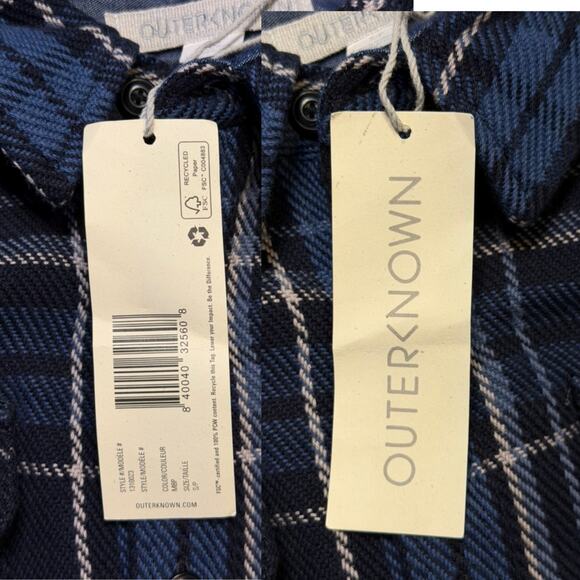 Outerknown Blanket Shirt Blue Plaid Small NWT - Picture 4 of 5